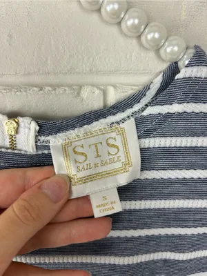 Sail To Sable Striped Nautical Casual Dress Size S thumbnail 7