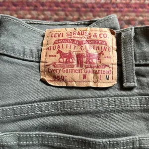Levis 550 Army Green Ripped Knee Denim Pants thumbnail 2