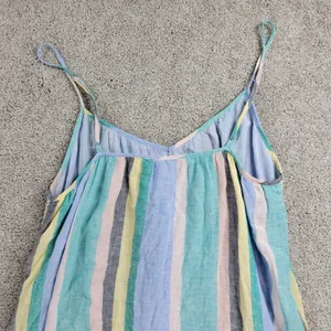 Rails Womens Ari Dress Small Blue Jamaica Stripe Spaghetti Strap V Neck Sundress thumbnail 15