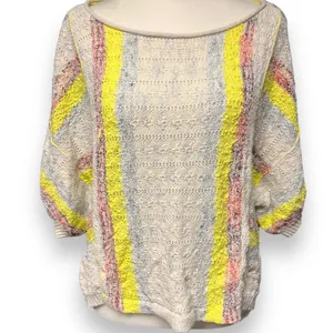 Anthropologie Pilcro Beachside Boho Tee Cream Yellow Size M thumbnail 8