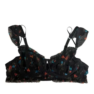 Torrid Plus 1X Bralette Bra Sweet‎ Inkatha Floral Ruffle Mesh Underwire Gorgeous thumbnail 3