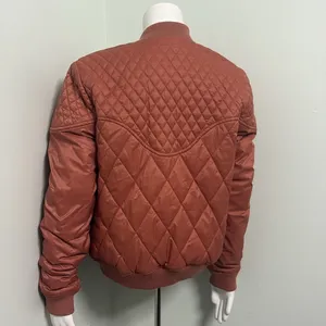 Free People Movement Orange quilted bomber jacket small thumbnail 7