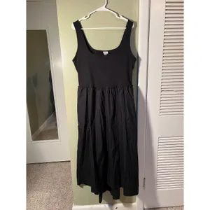 A New Day Women's Size Large Sleeveless Knit Midi A-Line Dress Black Ruffle thumbnail 3