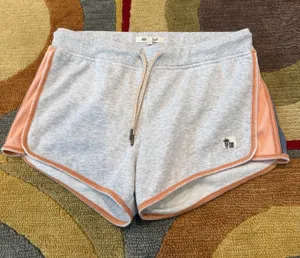 Rip Curl Grey Stripe Comfy Fleece Lounge Shorts Drawstring Women’s Size Small thumbnail 1
