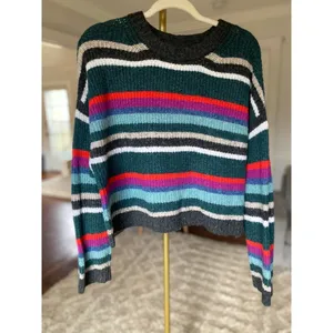 American Eagle Knit Sweater Crew Retro Revival 90s‎ Artsy Eclectic Indie Sleaze thumbnail 2