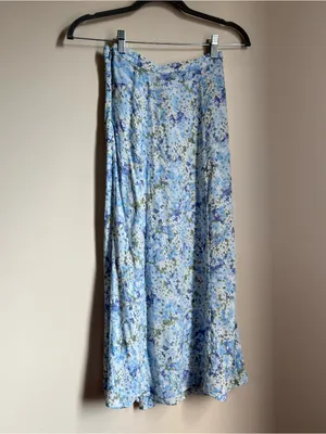 & Other Stories Light Blue Floral Midi Skirt Size 0 Cottage Coquette Flowers thumbnail 4