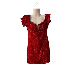 Windsor Off the Shoulder Floral Mini Dress SZ S Flirty Milkmaid Smoked Y2K thumbnail 2
