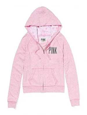 Victoria's Secret PINK Lightweight Light Pink Perfect Zip Hoodie Size Medium EUC thumbnail 1