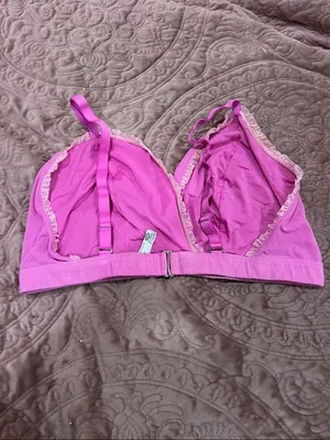 Parade Soft Cotton-Blend Pink Bralette with Lace Trim thumbnail 2