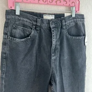 We The Free Tinsley Baggy High-Rise Straight Leg Black Denim Jeans Sz 29 NWT thumbnail 3