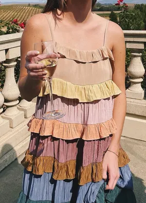 Storia Multicolored ruffle dress thumbnail 1