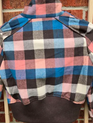 NEW Beverly Hills Polo Club Wool Blend Plaid Crop jacket Medium thumbnail 8