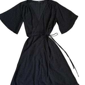 Lulus Farah Black White Triangle Print High Low Wrap‎ Midi Dress S thumbnail 6