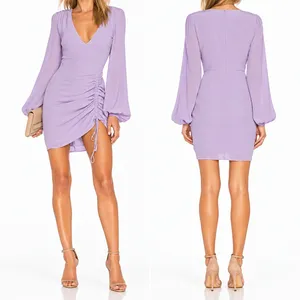L'Academie The Pearl Mini Dress XS Lavender Ruched Soft Girl Coquette Feminine thumbnail 2