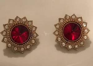 Urban Outfitters Red Retro Stud Earrings thumbnail 1