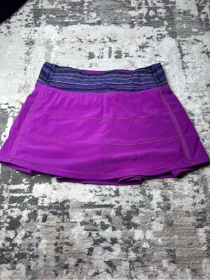 lululemon athletica Magenta Skort with Striped Waistband thumbnail 4