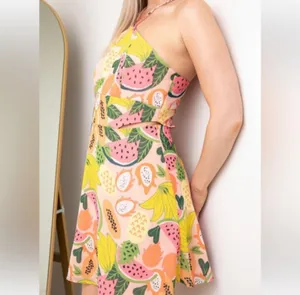 Hutch By Anthropologie Mixed Fruit Halter Dress Size 10 New thumbnail 3