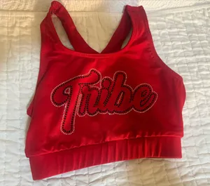 Varsity Spirit Tribe Rhinestone Sports Bra Cheer Crop Top Adult Medium thumbnail 1