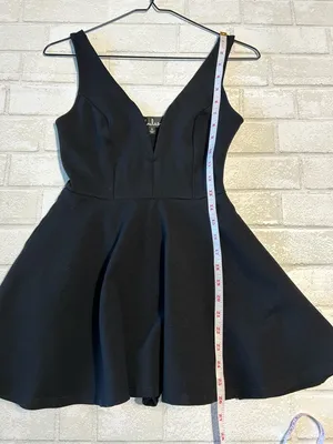 Lulu's Black V-Neck Fit & Flare Mini Dress thumbnail 7
