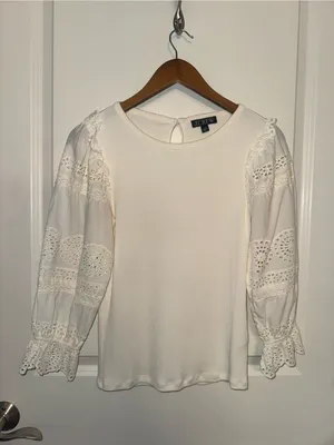 J.Crew Women's Ruffle-Trim Eyelet Top thumbnail 3