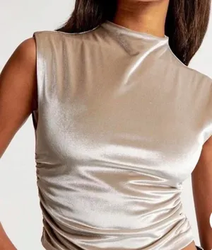 Abercrombie and Fitch Velvet Paloma Top - Gold thumbnail 1