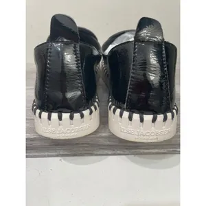 Ilse Jacobsen Tulip Black Patent Loafers Scalloped Sole Slip‎ On Shoes Size 36 thumbnail 3