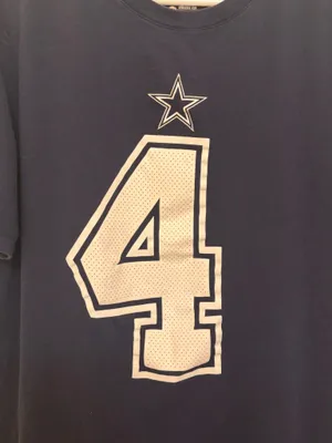 Dallas Cowboys Dak Prescott #4 Nike Navy Blue NFL Jersey T-Shirt thumbnail 3