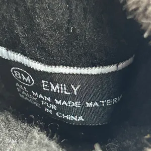 Totes Emily Black Faux Fur Trim Winter Snow Boots Size 8M Side Zip LaceUp Flaw thumbnail 7