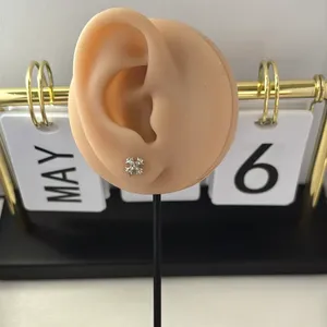 6mm CZ Cross Stud Earrings for Men Women Streetwear Punk Hip Hop Unisex Style thumbnail 7