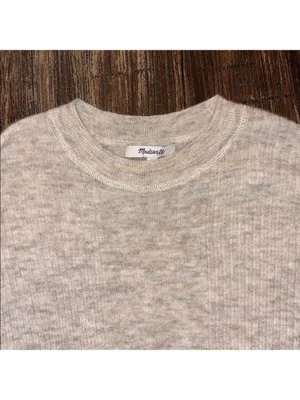 Madewell Ribbed Alpaca-Blend Crewneck Sweater‎ Heather Stone Small thumbnail 5