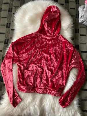 Fabletics Crushed Velour Zip Up Hoodie strawberry red  thumbnail 8
