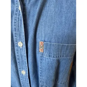 Vintage 90s Express Chambray Denim Button Down Women's Shirt Size Large thumbnail 2