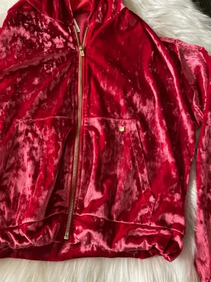 Fabletics Crushed Velour Zip Up Hoodie strawberry red  thumbnail 7