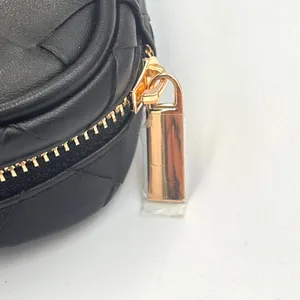 Kevyn Aucoin Woven Makeup Bag Black Faux Leather Travel Case Gold‎ Hardware NEW thumbnail 8