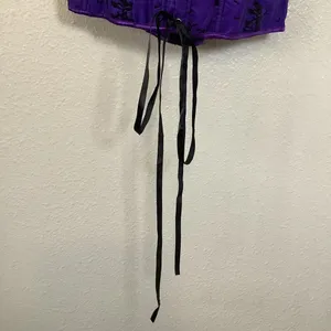 Bonitas Purple Dark‎ Feminine Whimsigoth Lace Gothic Emo Scene Lace Up Corset L thumbnail 4