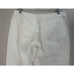 Talbots Capri Pants Womens 12P White Good‎ Snap Hem Stretch Denim Cropped Jeans thumbnail 7