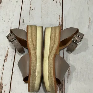 Lucky‎ Brand Taupe Leather Espadrilles Sandals thumbnail 5