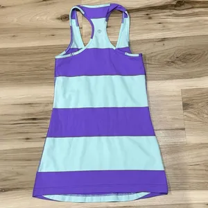 Lululemon Cool Racerback Bold Stripe Power Purple Tank Top Women’s 2 thumbnail 3