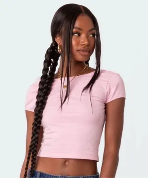 Edikted Light Pink Bambi Open-Back T-Shirt Small thumbnail 1