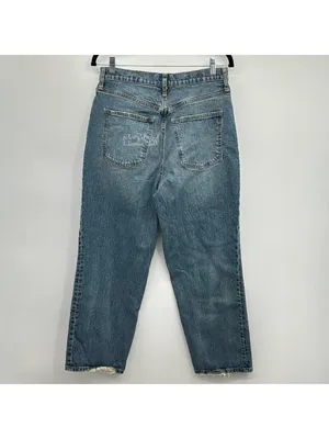 Universal Thread Vintage Straight Wide Leg Panel Design Distressed Hem Jeans 30R thumbnail 4