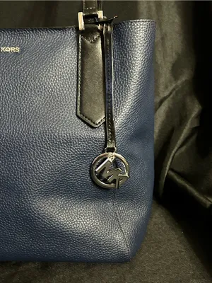 Michael Kors Navy and Black Pebbled Leather Tote thumbnail 3