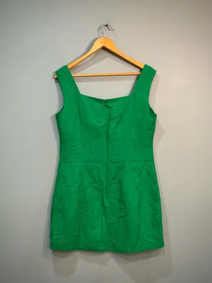 Green French Connection Linen Blend Mini Dress Size 8 NWT thumbnail 4