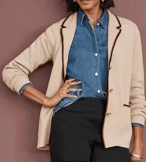 NWT $ 129 j.jill Woman’s Wearever Double-Knit Sweater-Jacket, Sz S thumbnail 1