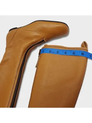 Vicini Tapeet Zipper Tall Leather Boot Front Zip Up Flat Riding Boots Sz 37.5 thumbnail 6