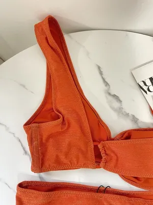 Sparkly orange Zara bikini set thumbnail 2