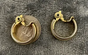 Vintage 80’s Gold and Silver Sided Clip-on Earrings thumbnail 1