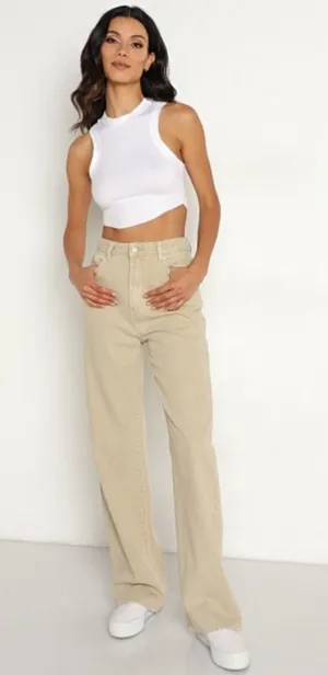 Rolla's Heidi High Rise Loose Straight Tan Khaki Stone‎ Jean size 27 thumbnail 1