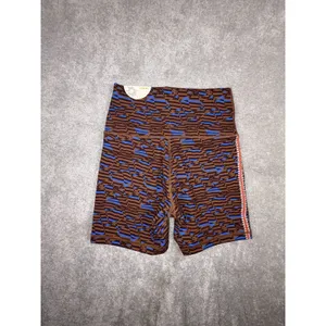 aerie offline biker shorts printed blue brown hi rise nwt Small thumbnail 2