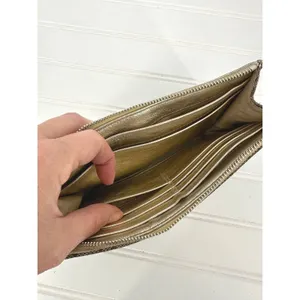 Coach Penelope Zip Wristlet Wallet Turn-Lock Gold Brown Signature Gold Liner Y2K thumbnail 3