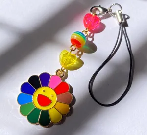 Kawaii retro y2k Rainbow flower & mix beads phone strap/accessory/keychain/bag charm/car display💖 thumbnail 1